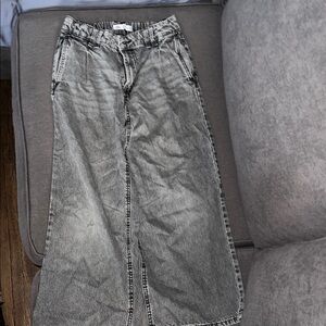 Zara Girl Washed Gray Relaxed Jeans